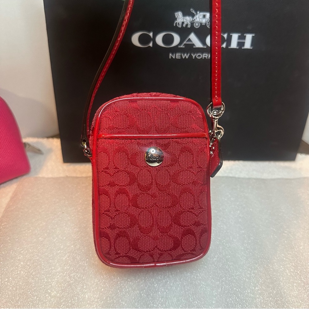 Coach Mini Bag in Vibrant Red - Picture 4 of 11